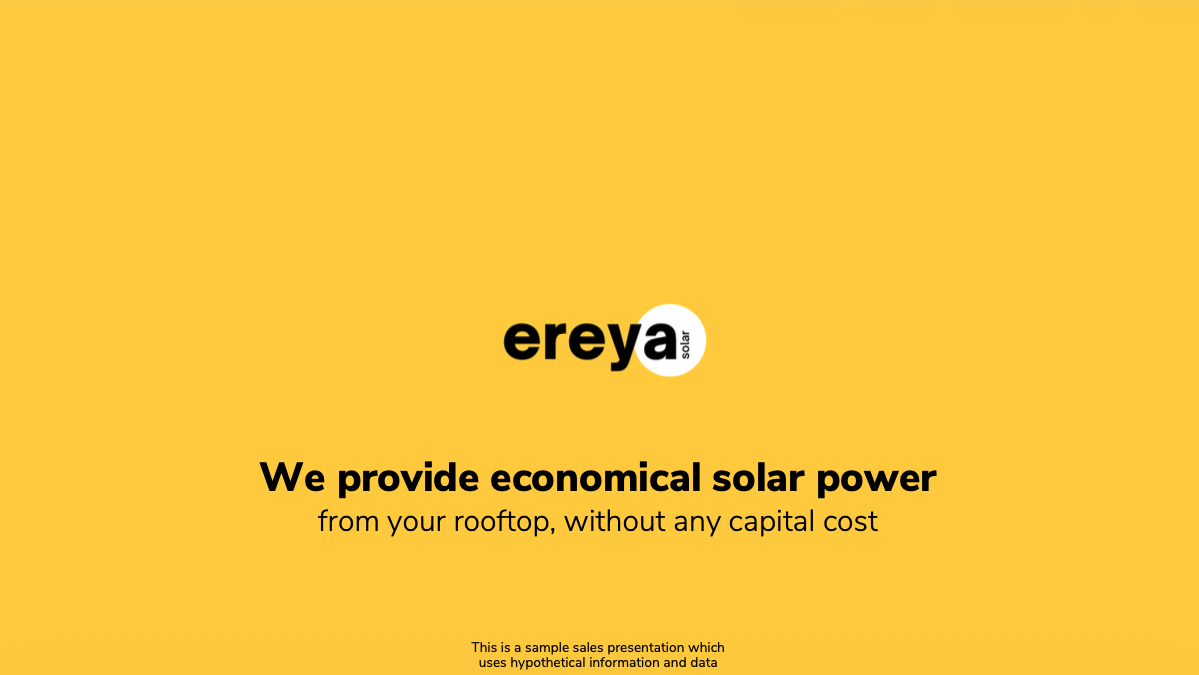 Sales deck - Solar power startup